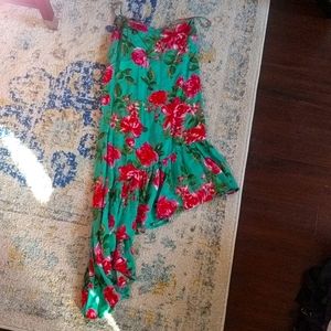 Lulu's green floral high low sundress